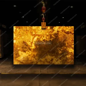 Backlighting of the Cream onyx slab stone