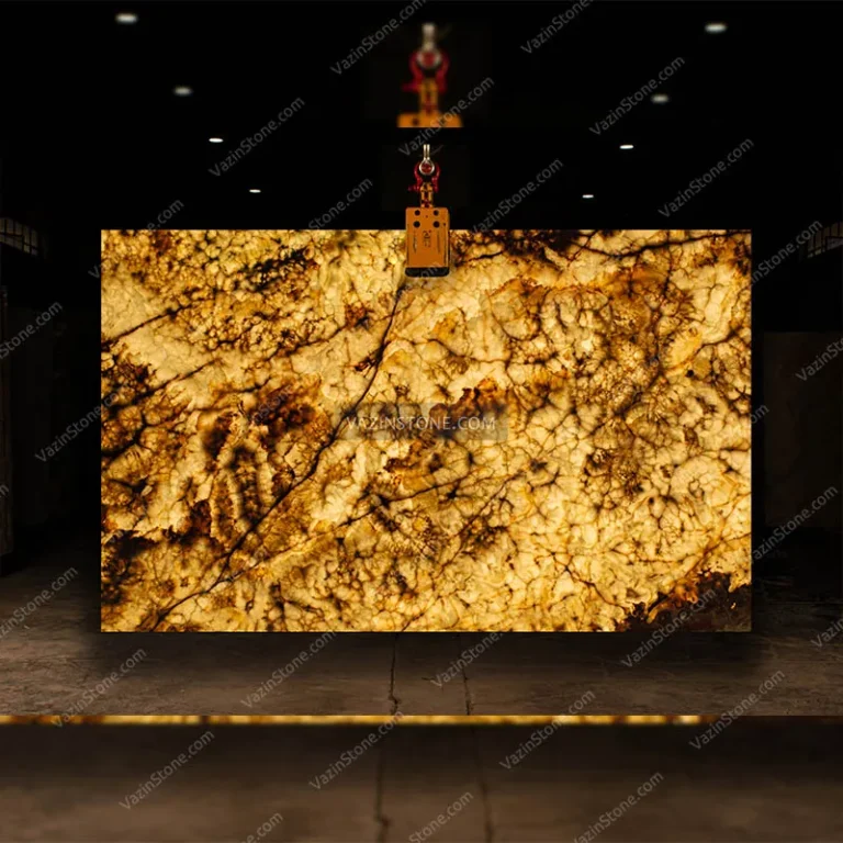 Backlighting of Green Defrat Onyx Slab Stone
