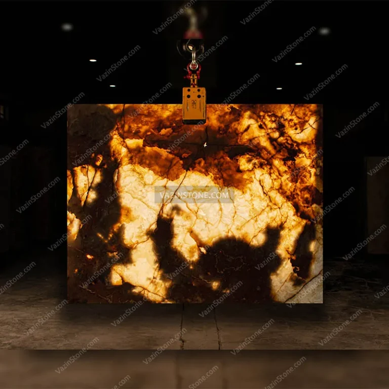 Backlighting of the Royal Glory Onyx Slab Stone