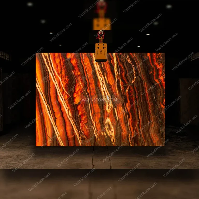 Backlighting of Sparlored Onyx Slab Stone
