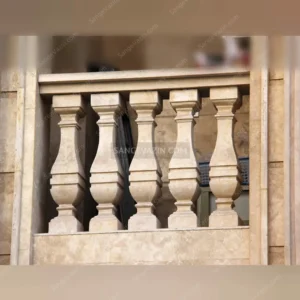 Cream travertine handrail