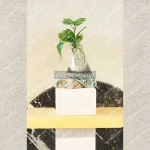 Photo of the glass and stone flower pot