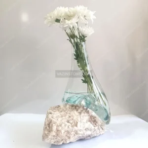 Glass stone flower pot