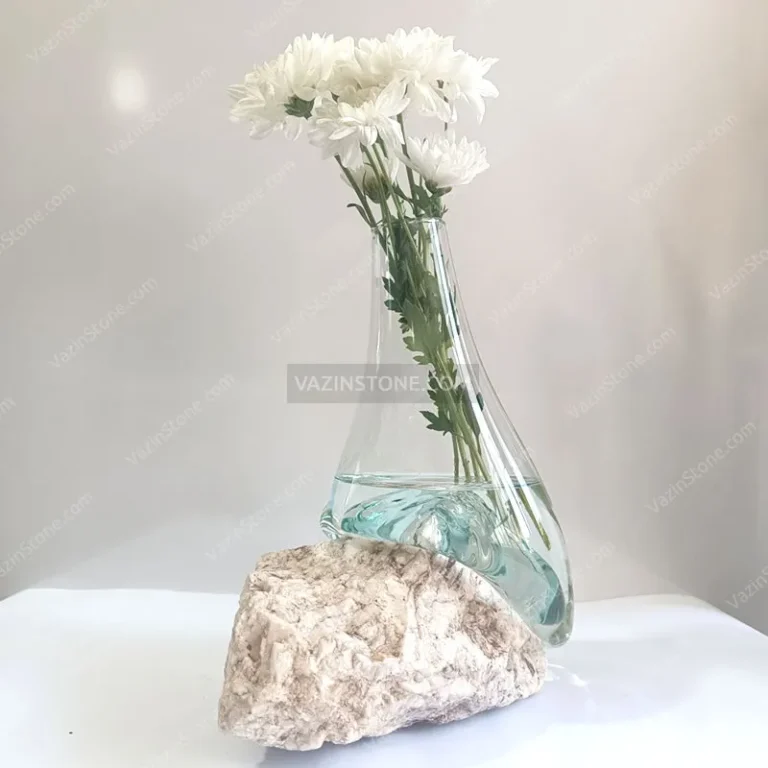 Glass stone flower pot