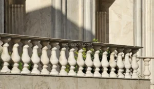 Outdoor stone handrail