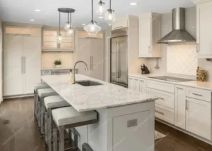 White slab for kitchen countertop Picture