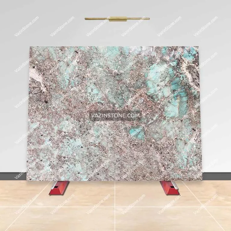 Amazonite quartzite slab stone with different pattern