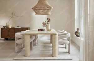 Stone dining table for 6 people
