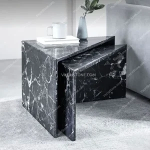 Black stone end table