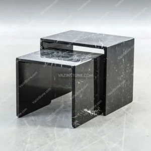 Black stone end table
