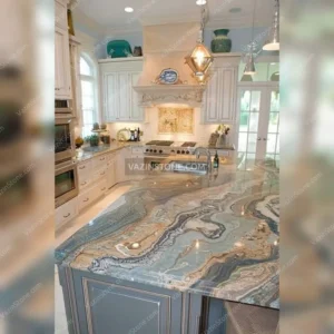 Blue-brown onyx countertop