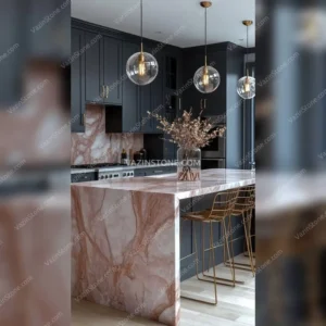 Pink onyx kitchen countertop