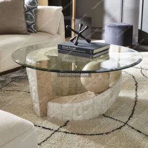 Shell stone coffee table