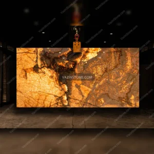 Backlighting of the Sunset onyx slab