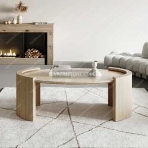Artas Stone Coffee Table in a living room