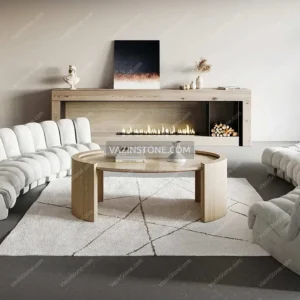 Artas Stone Coffee Table from a distance