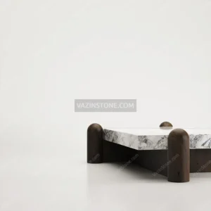 Wooden legs of the Elvera Stone coffee table
