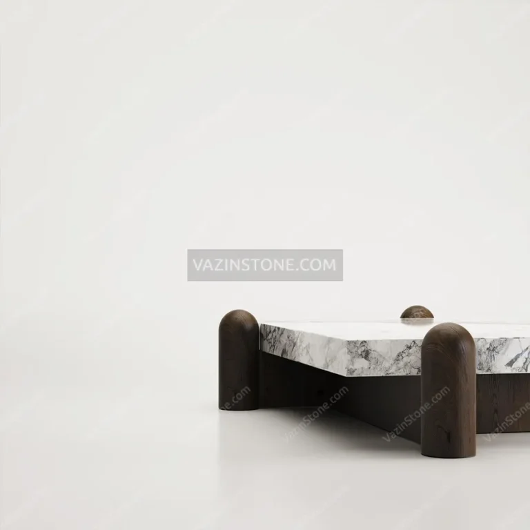 Wooden legs of the Elvera Stone coffee table