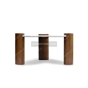 Wooden bases of the Marbelo coffee table