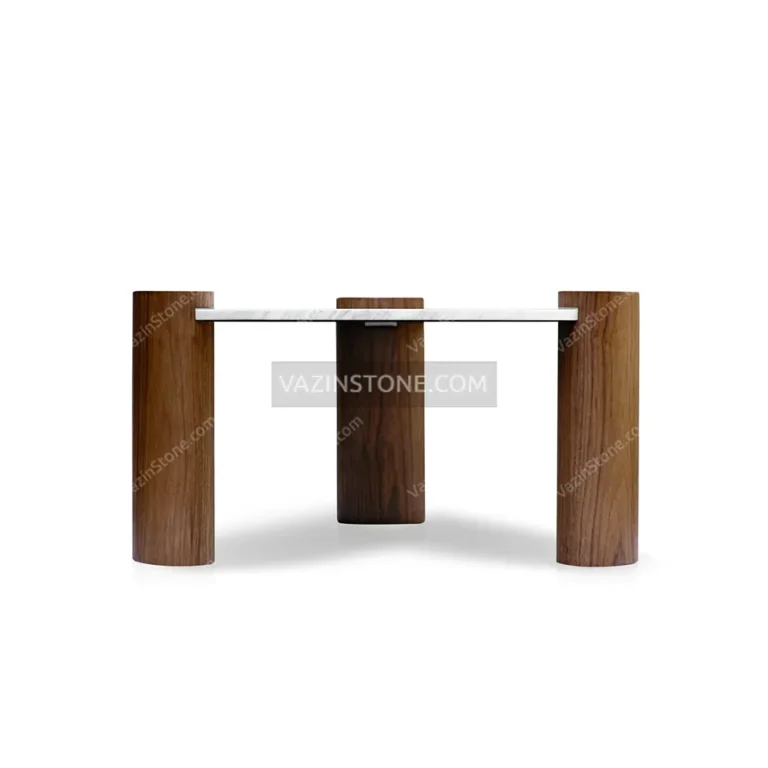 Wooden bases of the Marbelo coffee table