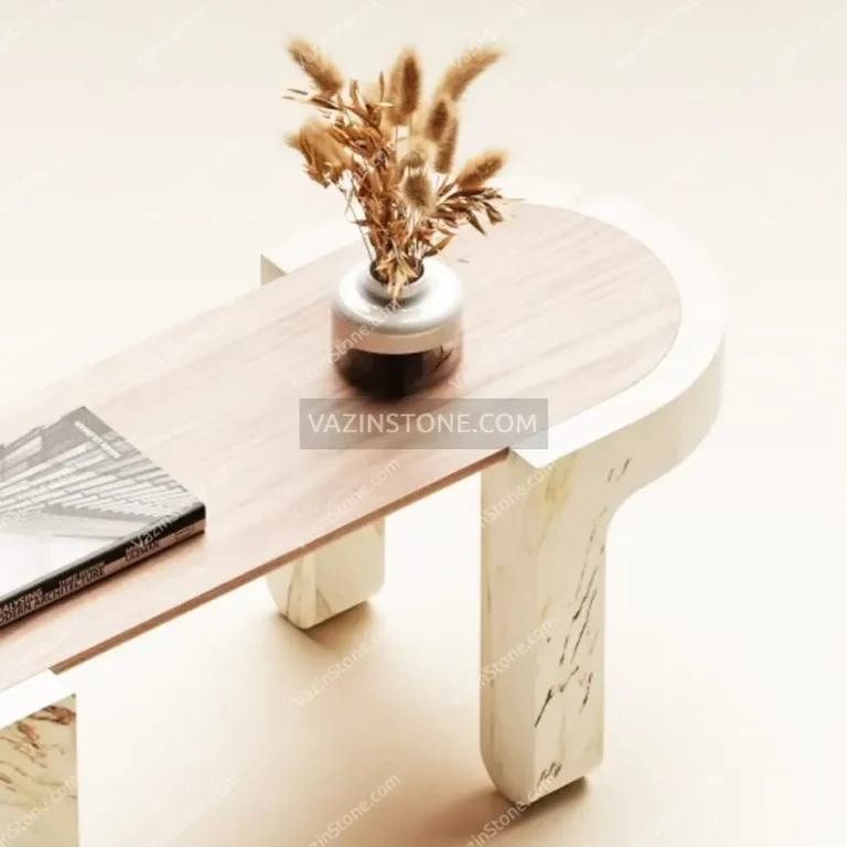 Neora stone table wooden top