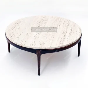 Woodlin stone coffee table with a stone top