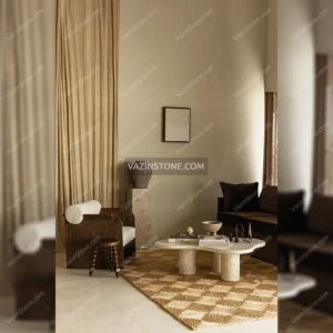 Ayla stone coffee table in a living room