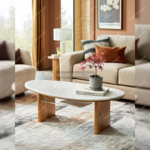 Kara stone coffee table with furnitures
