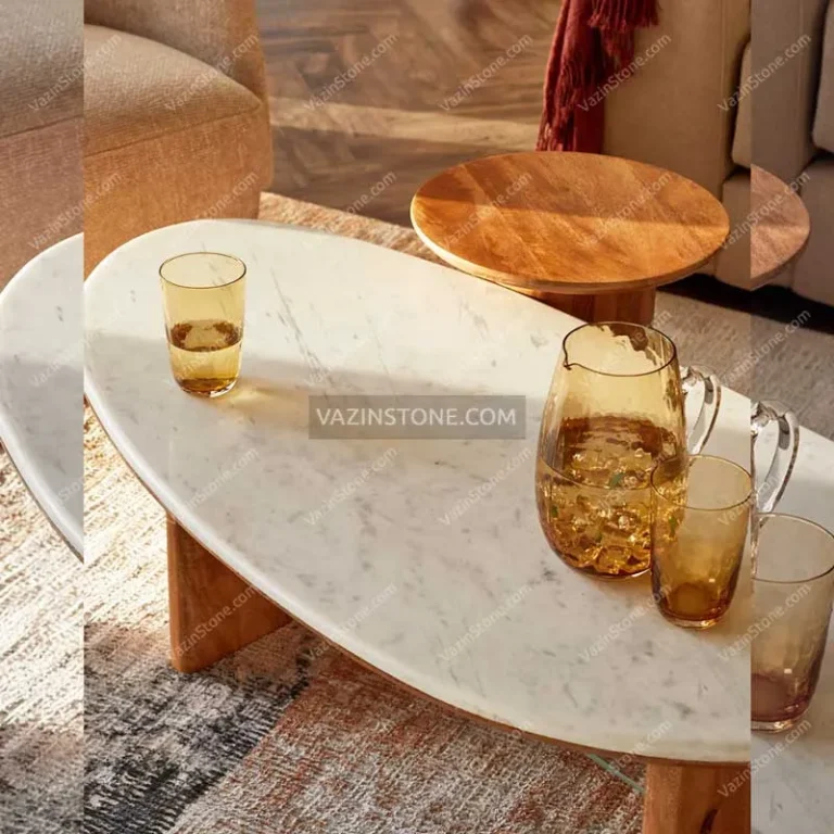 Kara stone coffee table closeup