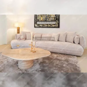 Lamin stone coffee table in a living room