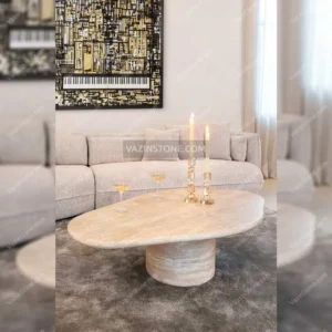 Lamin stone coffee table in a living room