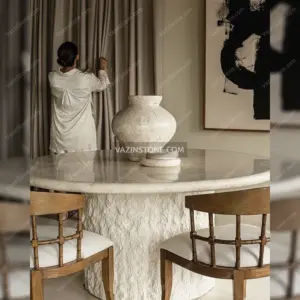 Lapis stone dining table with chairs