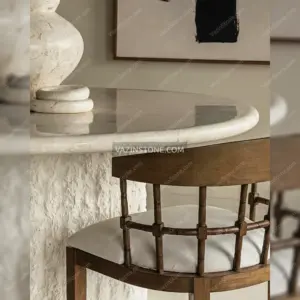 Lapis stone dining table closeup