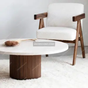 Loto stone coffee table with light a atmpsphere