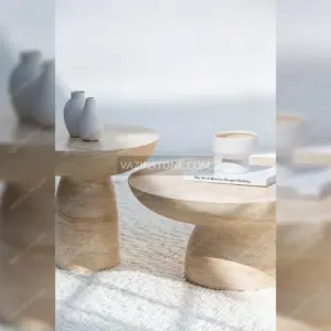 Luna stone coffee table set with stone accessories