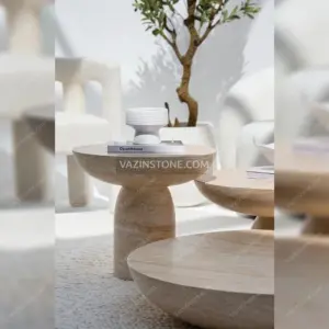 Luna stone coffee table and side table set