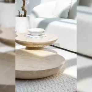 Luna stone coffee table and side table set