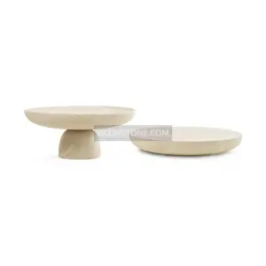 Two coffee table of the Luna stone table set