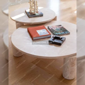 Milo stone coffee table with accessories