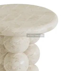 Close up of the Orbita stone table