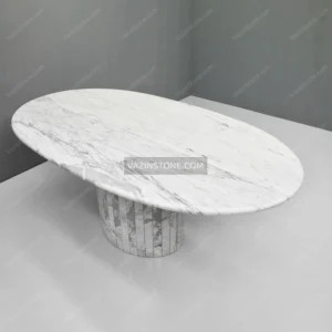 Oval Stone Dining Table from different angle