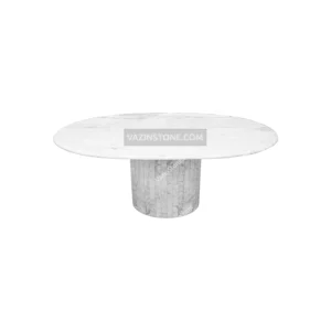 Oval stone dining table
