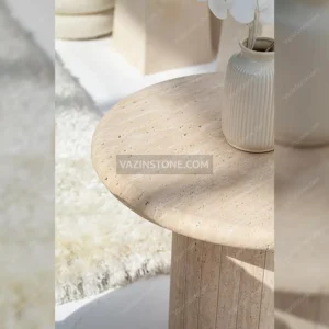 Rima stone side table closeup