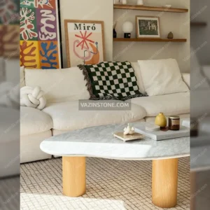 Vilda stone coffee table with decorative items