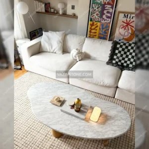 Vilda stone coffee table in a living room