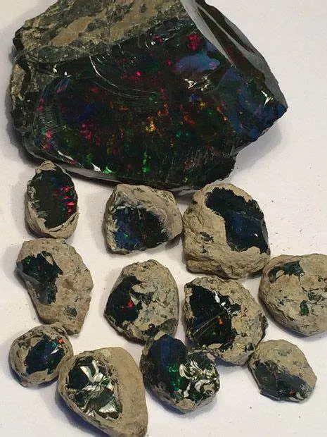 Black opal stone