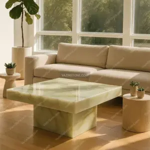 Square onyx coffee table