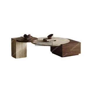 Reverse stone table set