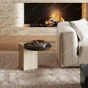Reverse stone side table