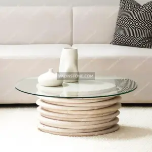 Rockstone coffee table with flower pots